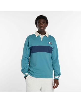 New Balance Maglia stile rugby verde-azzurro-Blu