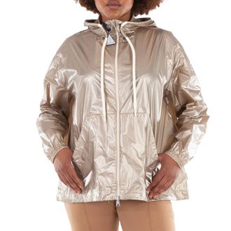 Moncler Metallic Drawstring Hood Jacket, Brand Size 2 (Medium)