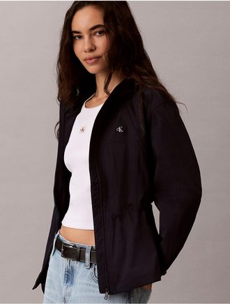 Calvin Klein Jeans Calvin Klein Womens Lightweight Cinch Waist Windbreaker Jacket - Blue - XL