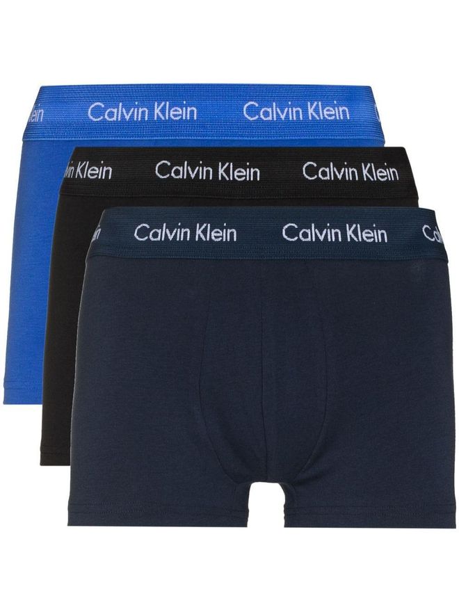 set of three logo-print boxer briefs - Blue