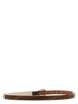 Brunello Cucinelli Womens Brown Calfskin Thin Belt