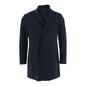 HUGO BOSS Single-Breasted Coats, male, Blue, 3XL, Coat with Removable Inner Vest