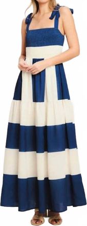 Flying Tomato Printed Woven Maxi Dress In Off White/blue