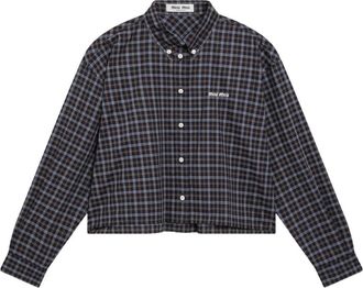Miu Miu Camisa de Velour - Blouses & Shirts - Mujer - Azul - M