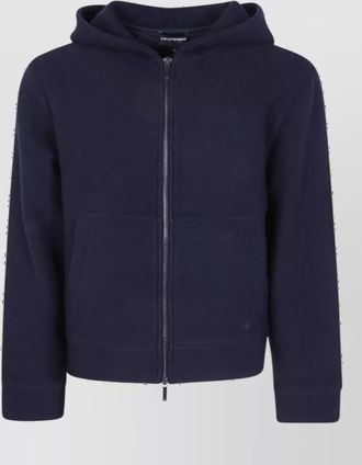Emporio Armani wool blend zip-up hoodie jacket