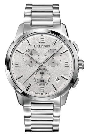 Balmain Madrigal Chronograph Bracelet Watch, 42mm in Stainless Steel at Nordstrom