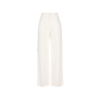 Fendi Wide Trousers, female, White, Size: XS Wide Trousers