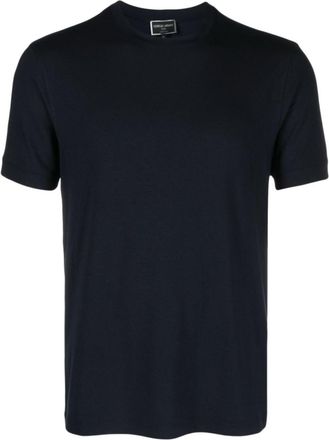 Giorgio Armani Navy Blue Cotton T-shirt