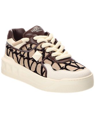 Valentino Leather-Trim Sneaker