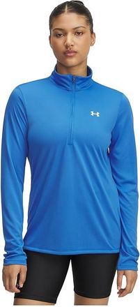 Under Armour Tech 1/2 Zip Solid Womens Clothing Blue Atlantis/White : LG (US 12-14), Polyester