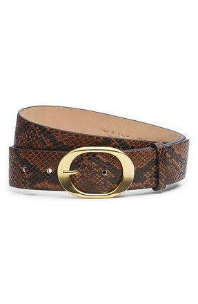 Rag & Bone Vera Leather Belt in Snake/brown at Nordstrom, Size Medium