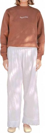 Museum of Peace and Quiet Wordmark Ribbed Crewneck Top In Adobe