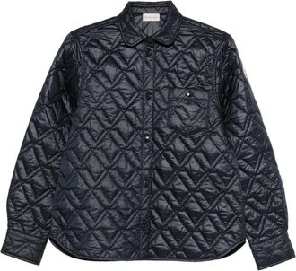 Moncler quilted pocket overshirt - women - Polyamide/Polyamide/Polyester/Cotton/Polyester - S - Blue