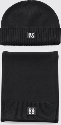 Dsquared2 Berretto beanie in misto lana con logo a contrasto