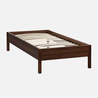 Sweeek Cama Con Somier De L&aacute;minas 90x190cm Decoraci&oacute;n Madera
