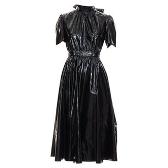 Msgm Vinyl Pvc Bow Tie Midi Dress