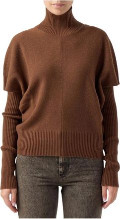 Federica Tosi Dolcevita Manicotti - Dames - Coltruien - Bruin - M - Wol - Truien & Vesten