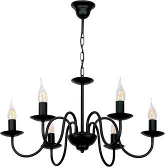 OEM L&aacute;mpara Colgante, Ara&ntilde;a, Candelabro, Negro Cl&aacute;sico 15-510/6 Candelas