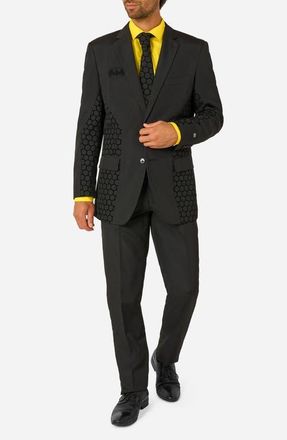 OppoSuits The Batman Slim Fit Two-Piece Suit & Tie Set in Black at Nordstrom, Size 44Regular