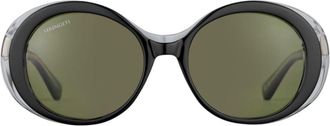 Serengeti Eyewear Bacall Bold Rounded Black Frame Sunglasses