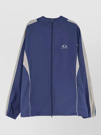 Balenciaga hooded rain jacket contrast stripes hem