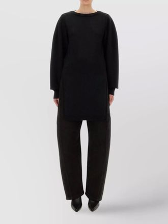 Christophe Lemaire textured knit long sleeve sweater with side slits