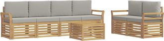 vidaXL Conjunto De Sof&aacute;s De Exterior 7 Uds. Blanco Y Gris Claro Vidaxl