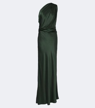 The Sei Draped one-shoulder silk satin gown