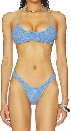 Indah Bembe Bikini Bottom In Blue Jeans