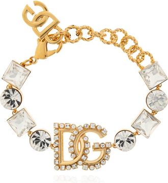 Dolce & Gabbana Armband met glinsterende kristallen - Dames - Armbanden - Geel - ONE Size - Accessoires