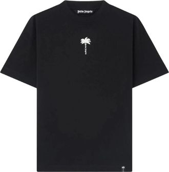 Palm Angels Palm Tree Statement Regular T-Shirt - Heren - T-shirts - Zwart - S - Katoen - Tops