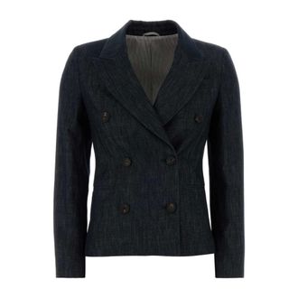 Brunello Cucinelli Brunello Cucinelli, Blazers, female, Blue, Size: XL Denim Blazer
