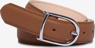 Berthille Abgesteppter Gürtel aus genarbtem Leder mit D-Schnalle - 30 mm