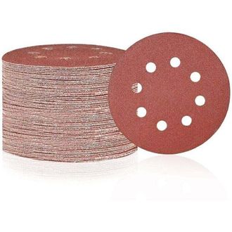OEM Paquete De 50 Discos Abrasivos De 8 Agujeros - Grano 80 - Papel De Lija Resistente Al Desgaste Para Lijadoras Orbitales Aleatorias Para Madera, Metal,