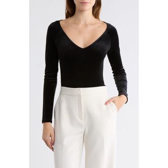 L'agence Winona Long Sleeve Bodysuit in Black at Nordstrom Rack, Size X-Small