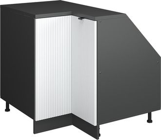 Vicco Armario Para Techo Inclinado Armario De Esquina Rion, Ondulaci&oacute;n Blanca, 75.6 X 81.6 Cm Con 1 Puerta, Carcasa Del Armario 60 Cm De Profundidad, Vicco