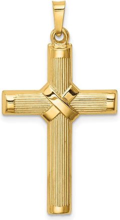 Diamond2Deal 14k Yellow Gold Hollow Polished Center X Cross