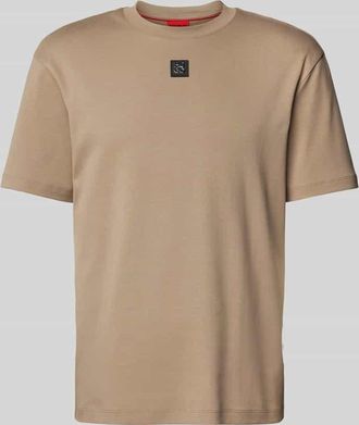 HUGO BOSS T-Shirt mit Label-Patch Modell Dalile in Hellbraun, Größe M