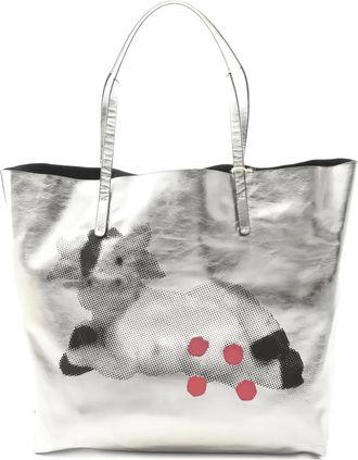 Vivienne Westwood 2020s studio shopper leather tote bag - Silver