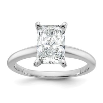 Diamond2Deal 14k White Gold 2 Ct Lab Grown Diamond Solitare Engagement Ring