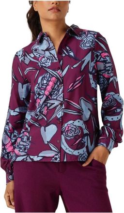 Pom Amsterdam Overhemden, Dames, Paars, M, Mila Mystic Dinner Blouse