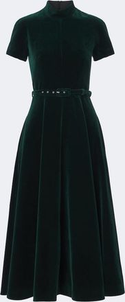 Emilia Wickstead Camilla belted cotton velvet midi dress