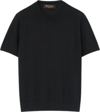 Loro Piana Zwarte Crewneck Sweater Regular Fit - Dames - Ronde hals truien - Zwart - XS - Wol - Truien & Vesten