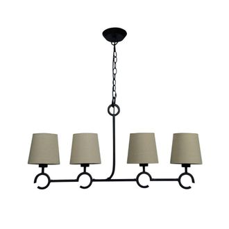 Netlighting Argi Ceiling Pendant 4 Light Line E27 with Taupe Shades Brown Oxide
