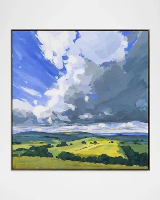 John-Richard Fields of Green and Gold No. 1, Large Framed Giclee by Sarah Thomas