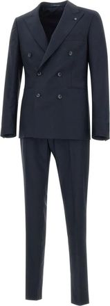 Tagliatore Double Breasted Suits, male, Blue, Size: 3XL Tagliatore Dresses