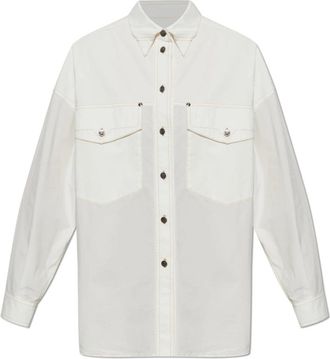 Versace Overhemden, Dames, Wit, 2Xs, Katoen, Losvallend shirt