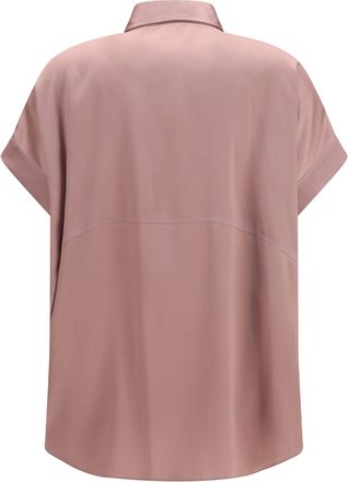 Brunello Cucinelli Womens Silk Shirt Rosa Antico Silk; Elastane