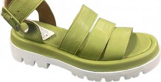Bueno Womens Justine Leather Sandal In Green