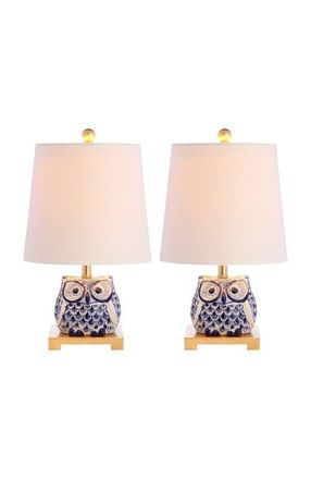 Jonathan Y Designs Justina 16 Ceramic Mini Table Lamp in Blue/white at Nordstrom